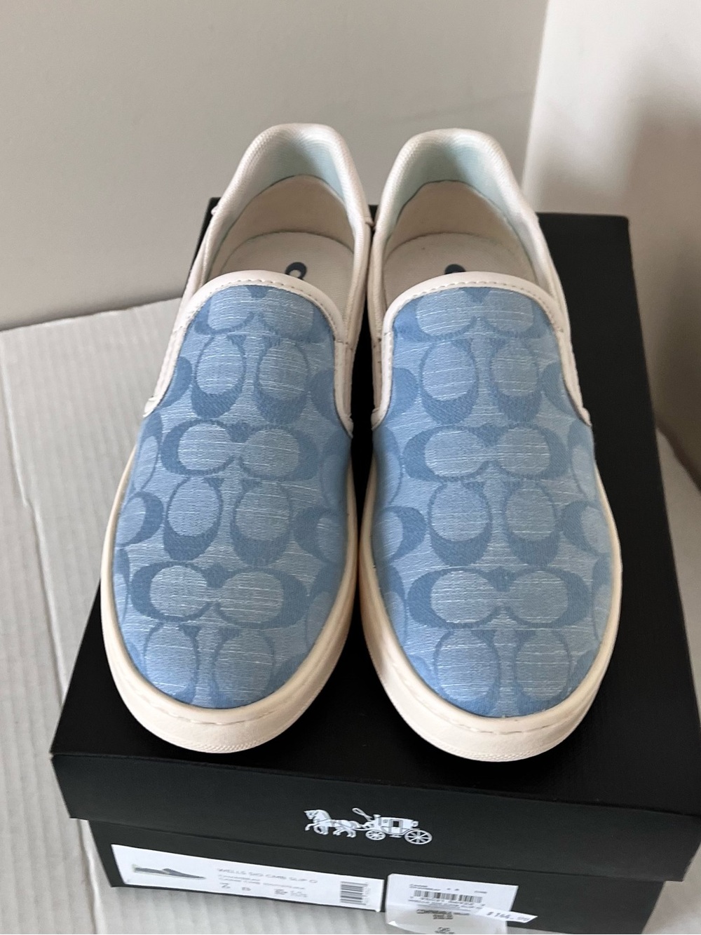 Coach Wells Women Chambray Signature Slip-On Sneakers size 6 B - Picture 6 of 7